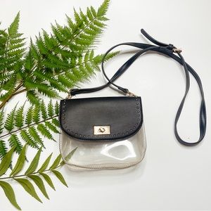 Black and clear purse over the shoulder bag